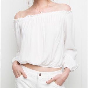 Brandy Melville White Off the shoulder top